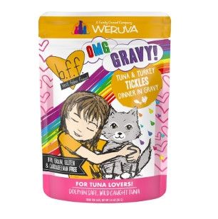 BFF OMG GRAVY Tuna & Turkey Tickles Dinner in Gravy Wet Cat Food Pouch, 3-oz