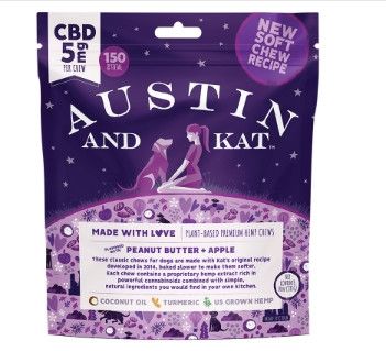 Austin and Kat Peanut Butter & Apple Soft Chews Alternative Supplement for Pets, 5mg, 30-count