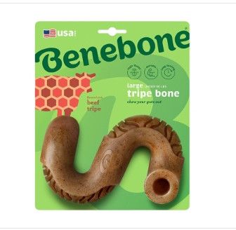 Benebone Tripe Bone Beef Tripe Flavor Dog Toy, Large