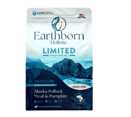Earthborn Holistic Venture Limited Ingredient Alaska Pollock Meal & Pumpkin Grain-Free Dry Dog Food, 25-lb
