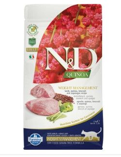 Farmina N&D Quinoa Weight Management Lamb Dry Cat Food, 3.3-lb