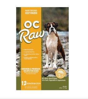 OC Raw Dog Chicken & Produce Patties Raw Frozen Dog Food, 6-lb