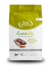 PureVita Limited Ingredient Duck & Red Lentils Entree Grain-Free Dry Cat Food, 12-lb