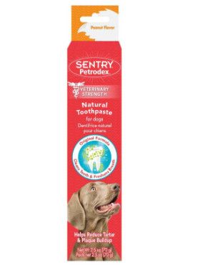 Sentry Petrodex Veterinary Strength Natural Peanut Flavor Dog Toothpaste, 2.5-oz tube