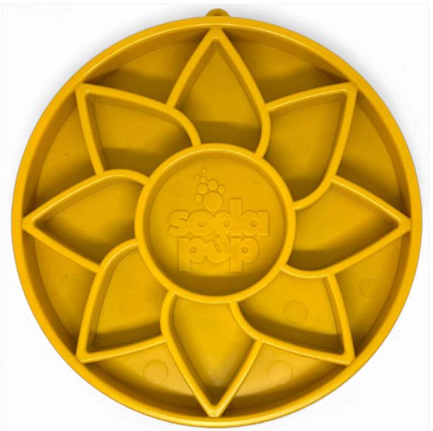 Sodapup eTray Sunflower Design Enrichment Tray Dog Slow Feeder, Yellow