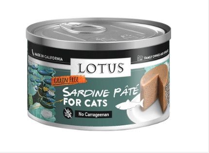 Lotus Sardine Pate Grain-Free Wet Cat Food Can, 2.75-oz