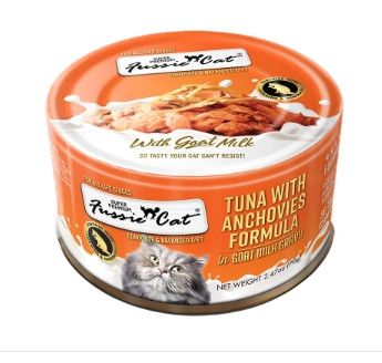 Fussie Cat Tuna with Anchovies Formula in Goat Milk Gravy Wet Cat Food Can, 2.47-oz