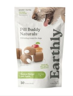 Earthly Pet Pill Buddy Naturals Peanut Butter & Apple Dog Treats, 30-count