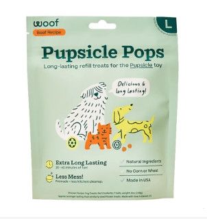 Woof Pupsicle Pops Beef Flavor Dog Treats, Large, 7-count, 8-oz
