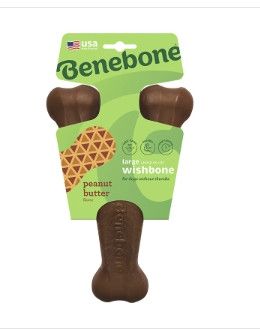 Benebone Peanut Butter Flavored Wishbone Dog Chew Toy, Large