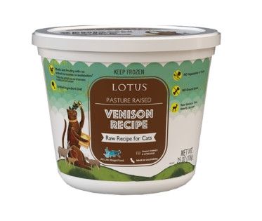 Lotus Pasture Raised Venison Raw Frozen Cat Food, 25-oz