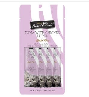Fussie Cat Tuna with Chicken Puree Cat Treats, 4-count