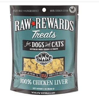 Northwest Naturals Raw Rewards Chicken Liver Freeze-Dried Dog & Cats Treats, 3-oz