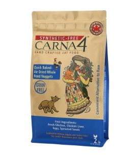 Carna4 Quick Baked Chicken Nuggets Grain-Free Air-Dried Cat Food, 2-lb