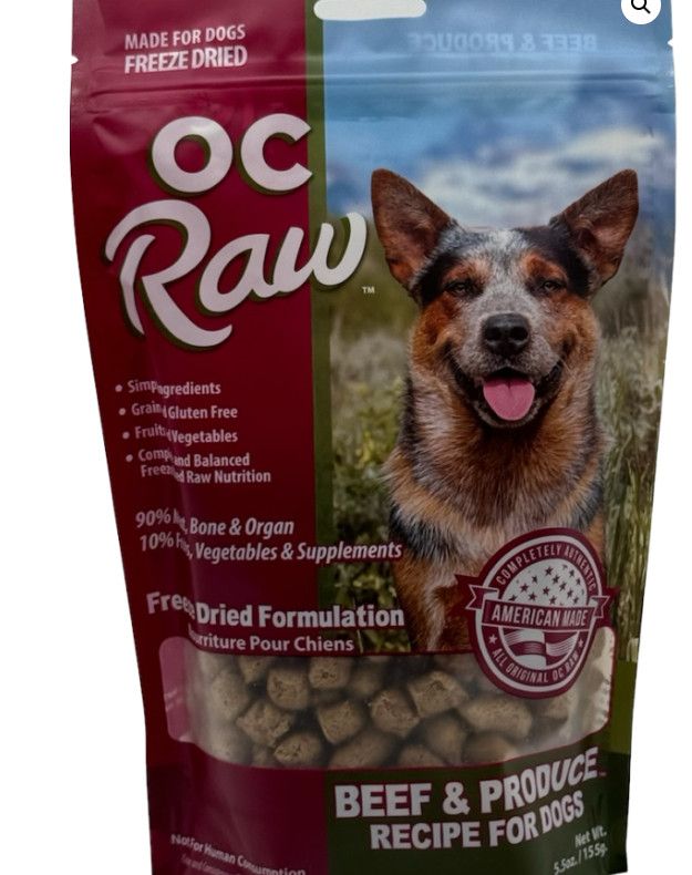 OC Raw Dog Beef & Produce Meaty Rox Raw Freeze-Dried Dog Food, 5.5-oz