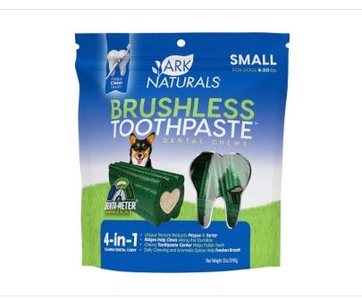 Ark Naturals Breath-Less Brushless Toothpaste Dog Chews for Small Breeds, 12-oz