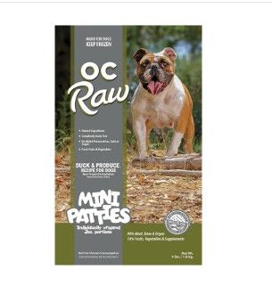 OC Raw Dog Duck & Produce Sliders Raw Frozen Dog Food, 4-lb