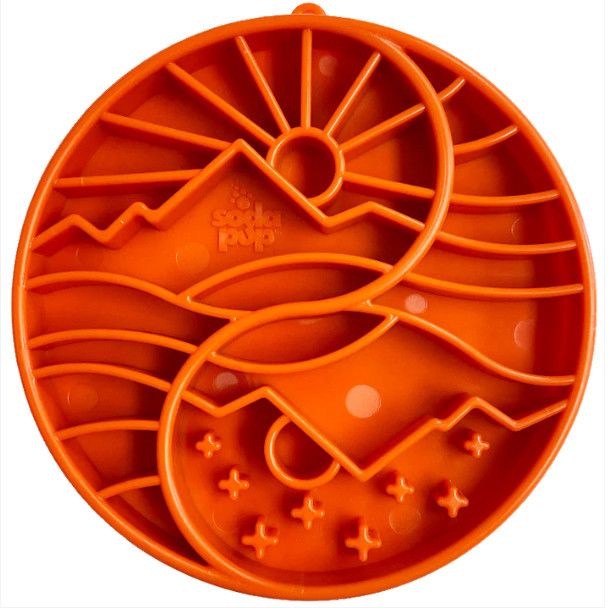 SodaPup eTray Yin Yang Sun & Moon Design Enrichment Tray Dog Slow Feeder, Orange