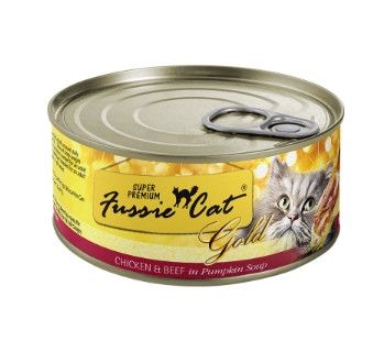Fussie Cat Super Premium Chicken & Beef in Pumpkin Soup Grain-Free Wet Cat Food Can, 2.8-oz