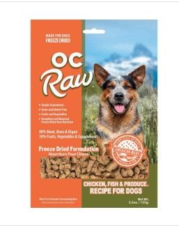 OC Raw Dog Chicken, Fish & Produce Meaty Rox Raw Freeze-Dried Dog Food, 5.5-oz