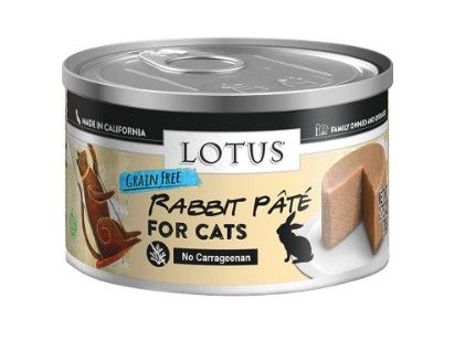 Lotus Rabbit Pate Grain-Free Wet Cat Food Can, 2.75-oz