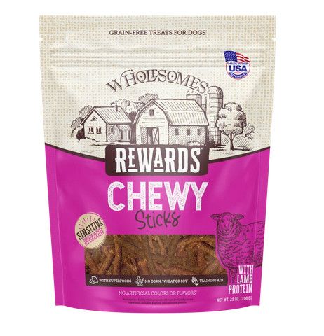 Wholesomes Rewards Lamb Chewy Sticks Grain-Free Dog Treats, 25-oz