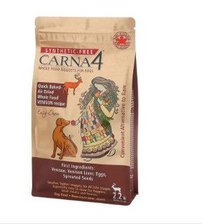 Carna4 Easy-Chew Venison Formula Quick-Baked Nuggets Air-Dried Dog Food, 2.2-lb
