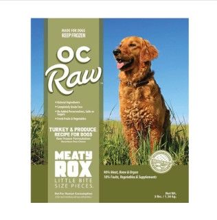 OC Raw Dog Turkey & Produce Meaty Rox Raw Frozen Dog Food, 3-lb