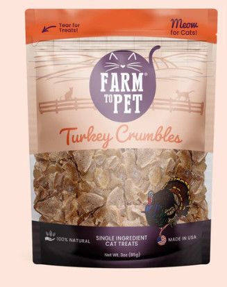 Farm to Pet Turkey Crumbles, Cat Treats