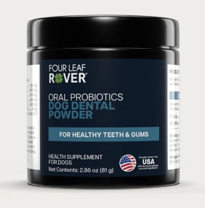 Four Leaf Rover Oral Probiotics Dog Dental Powder, 2.86-oz