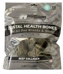 Indigenous Dental Health Bones Beef Collagen Dog Treats, 13-count