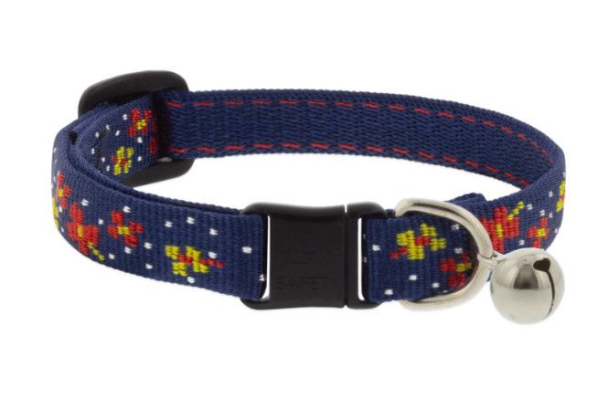 Lupine Pet Breakaway Cat Collar w/ Buckle, Wildflowers, 8-12"