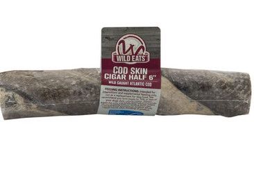 Wild Eats Cod Skin Cigar Roll Half, 6"