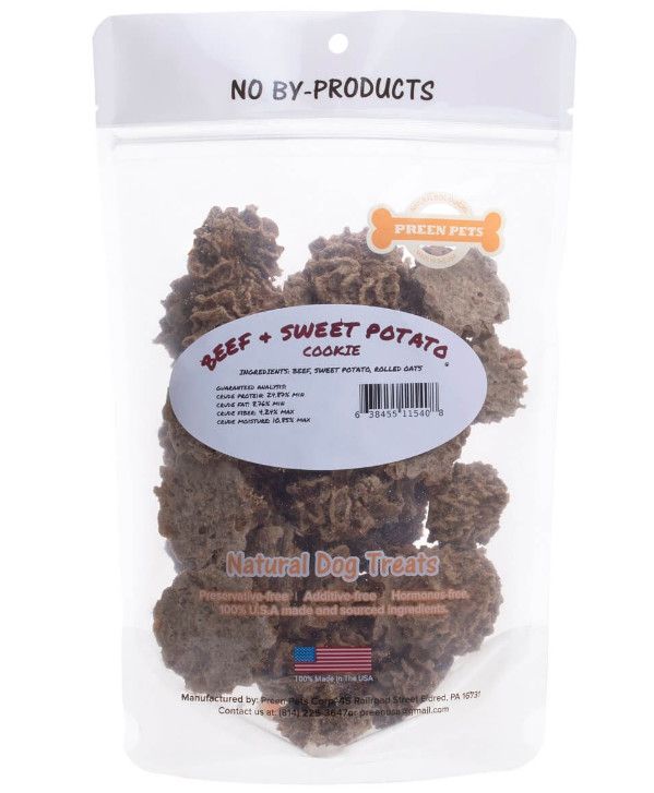 Preen Pets Beef & Sweet Potato Cookies, 4oz