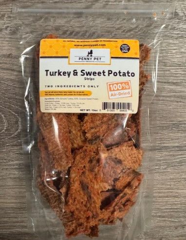 Penny Pet Air Dried Turkey & Sweet Potato Strips for Dogs, 4-oz
