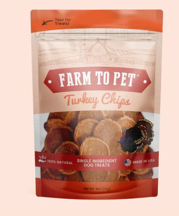 Farm to Pet Single Ingredient Turkey Chips, 12-oz