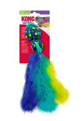 KONG Wubba Fish w/ Feathers, Cat Toy, Assorted Colors