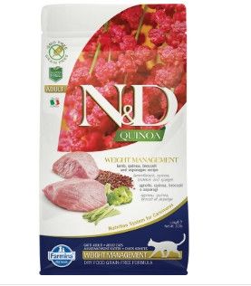 Farmina N&D Quinoa Weight Management Lamb Dry Cat Food, 11-lb