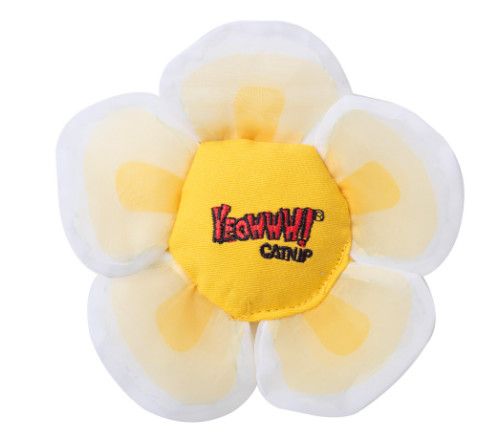 Yeowww! Catnip Cat Toys, Daisy Flower Top, White