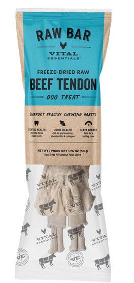 Vital Essentials Raw Bar Freeze-Dried Pet Treats, Beef Tendon, 1-ct