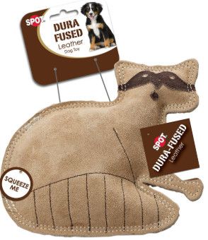 Ethical Pet Dura-Fused Leather Raccoon, Small,  Dog Toy