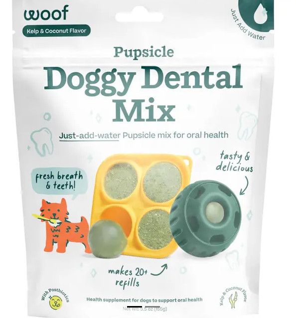 Woof Pet Pupsicle Mix, Dental Recipe, Kelp & Coconut, 5.5-oz