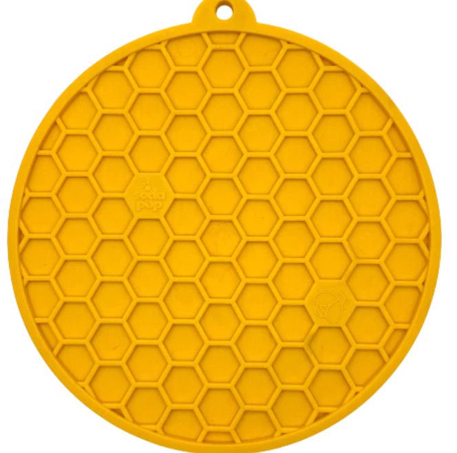 SodaPup Enrichment Emat Lickmat for Dogs & Cats, Round Honeycomb