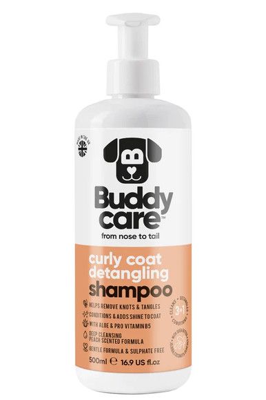 Buddycare Curly Coat Detangling Shampoo, Peach Scented, 16.9-oz