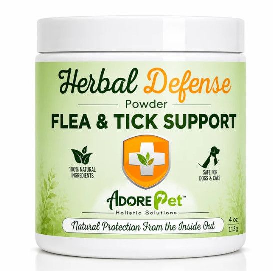 Adore Pet Herbal Defense Powder, Flea & Tick Support for Dogs & Cats, 4-oz