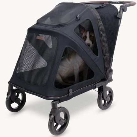 Wonderfold Hudson Pet Stroller for Medium Dogs, Flatfold, Black