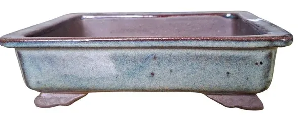 Small Rectangular Bonsai Pot 0062 Glazed