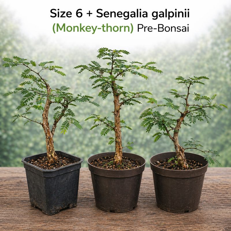Size 6 + Senegalia galpinii (monkey-thorn) Pre-Bonsai