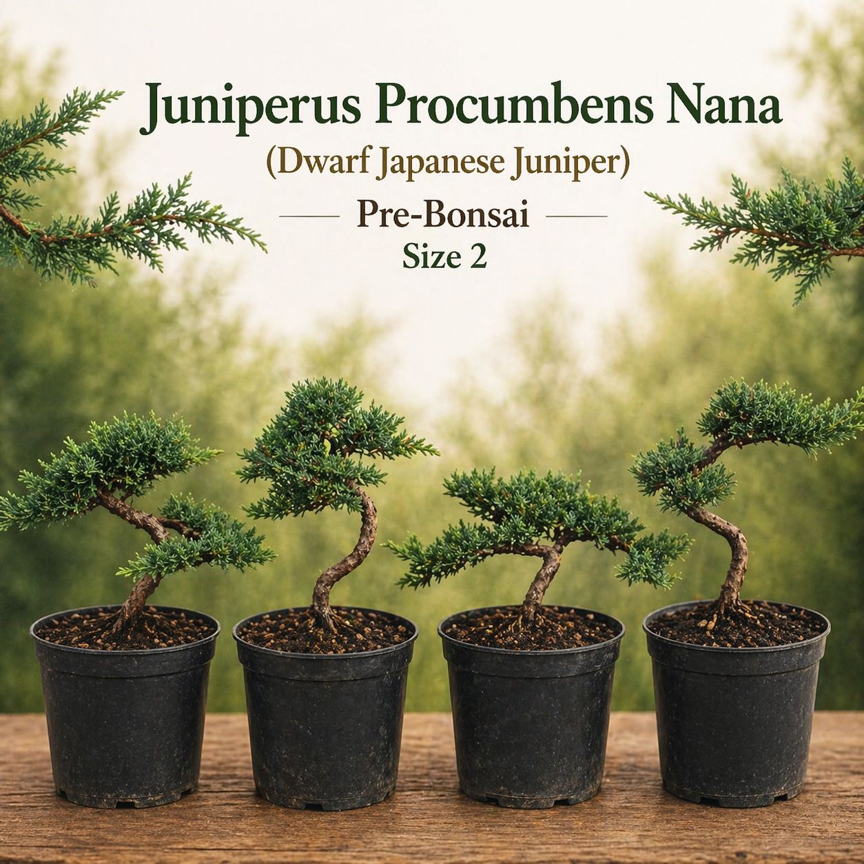 Size 2 + Juniperus procumbens Nana (Dwarf Japanese Juniper)