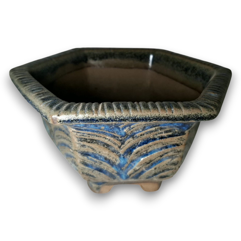 Midnight Tides "Hexagonal" Bonsai Pot